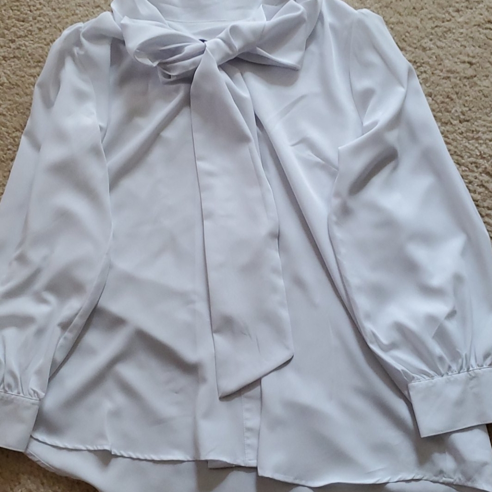 White blouse with bow tie, SOLD
